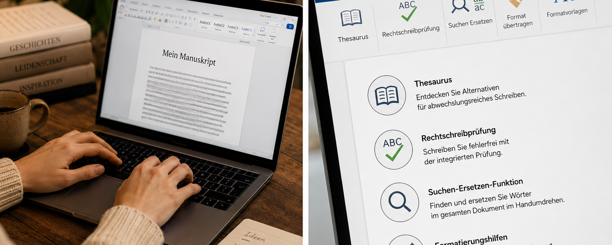 zwei haende mit laptop word datei geöffnet - life hacks in word